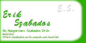 erik szabados business card